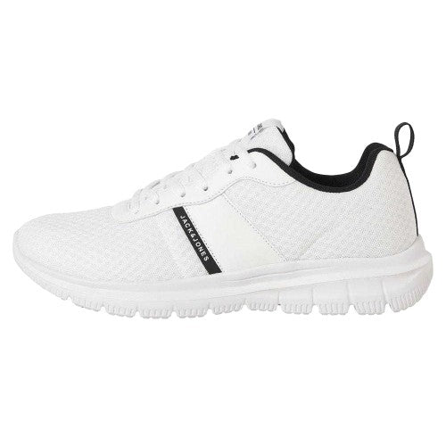 White - Lifestyle - Jack And Jones Mens Mesh Lace Up Trainers