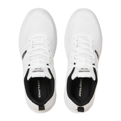 White - Pack Shot - Jack And Jones Mens Mesh Lace Up Trainers