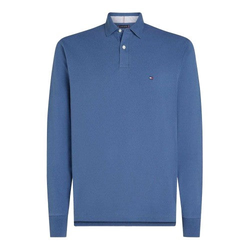 Front - Tommy Hilfiger Mens Logo Long-Sleeved Polo Shirt