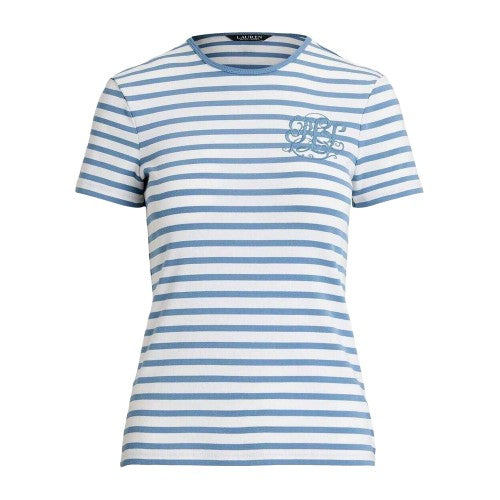 Front - Ralph Lauren Womens/Ladies Striped Logo T-Shirt