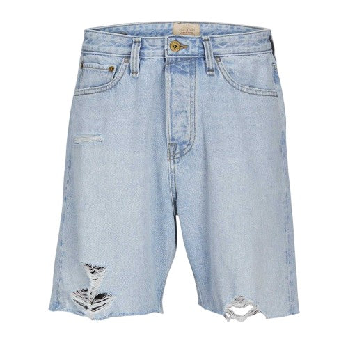 Front - Jack And Jones Mens Denim Frayed Edge Shorts
