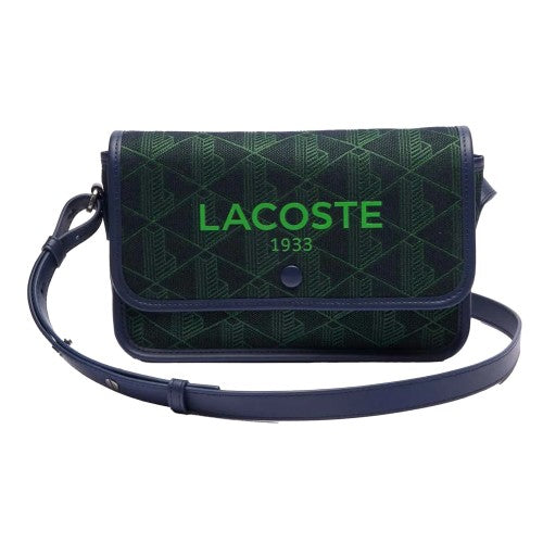 Front - Lacoste Womens/Ladies Heritage Jacquard Flap Closure Satchel