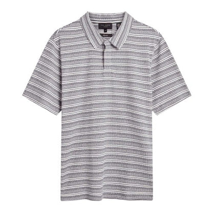 Front - Ted Baker Mens Striped Waffle Knit Polo Shirt