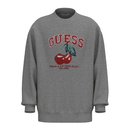 Front - Guess Childrens/Kids Cherry Knitted Drop Shoulder Sweatshirt