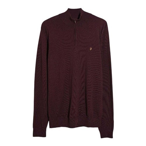 Front - Farah Mens Zip Neck Sweater Top