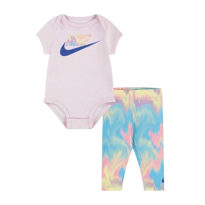 Front - Nike Baby Girls Tie Dye Bodysuit Set