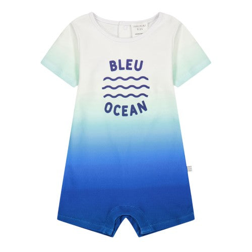 Front - Carrement Beau Baby Boys Ombre Regular Short-Sleeved Babysuit