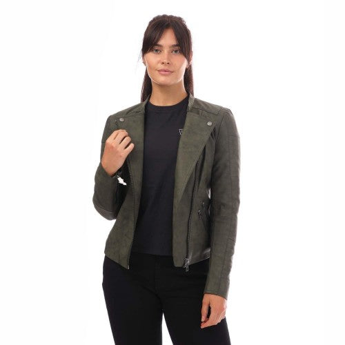 Front - Only Womens/Ladies Ava Faux Leather Biker Jacket