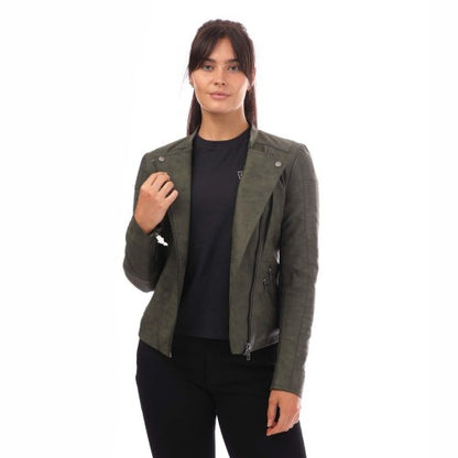 Front - Only Womens/Ladies Ava Faux Leather Biker Jacket
