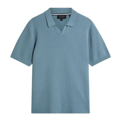 Front - Ted Baker Mens Zig Zag Knitted Polo Shirt