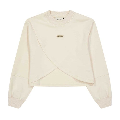 Front - Calvin Klein Childrens/Kids Jeans Metal Logo Sweatshirt