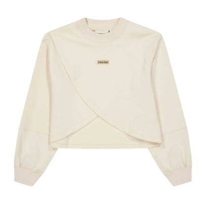 Front - Calvin Klein Childrens/Kids Jeans Metal Logo Sweatshirt