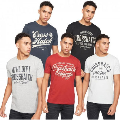 Front - Crosshatch Mens Luckmoore Cotton Short-Sleeved T-Shirt (Pack of 5)