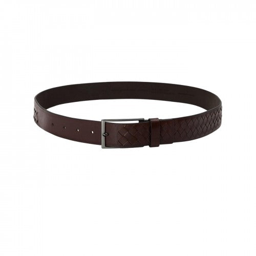 Front - Boss Mens Braided Leather Belt