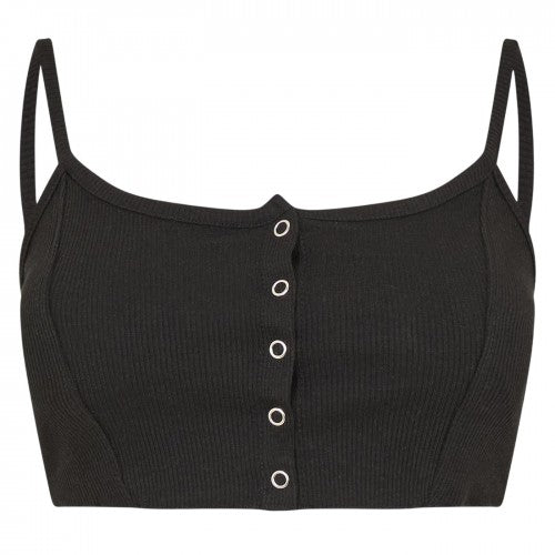 Front - Brave Soul Womens/Ladies Rib Knit Crop Top