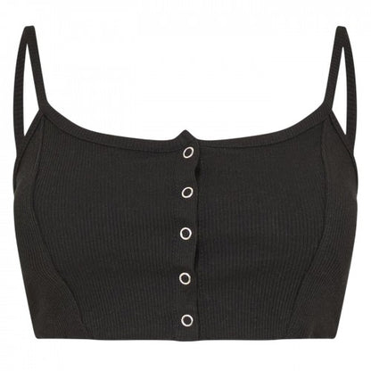Front - Brave Soul Womens/Ladies Rib Knit Crop Top