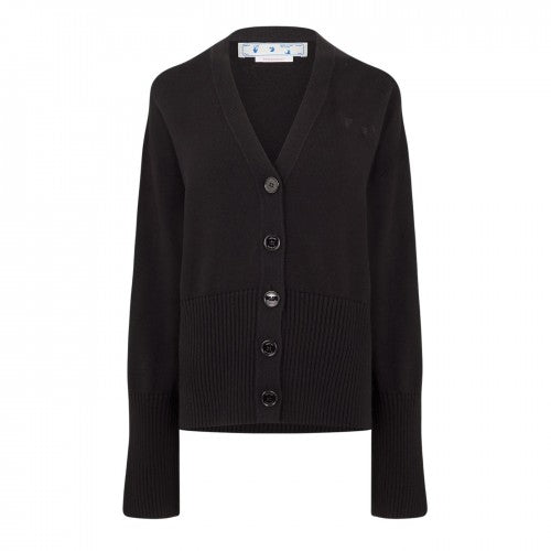 Front - Off-White Womens/Ladies Off Basic Oversized Cardigan