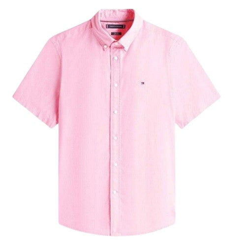 Front - Tommy Hilfiger Mens Regular Short-Sleeved Button-Down Shirt