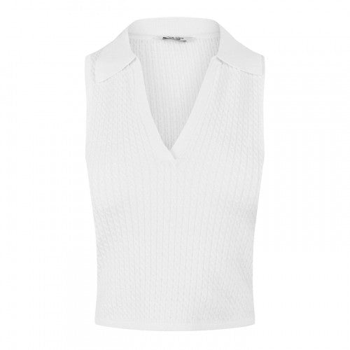Front - Jack Wills Womens/Ladies Cable Knit Sleeveless Shirt