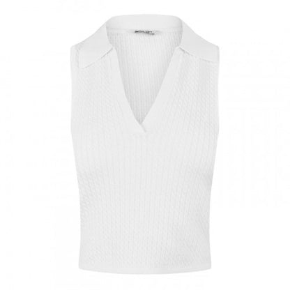 Front - Jack Wills Womens/Ladies Cable Knit Sleeveless Shirt
