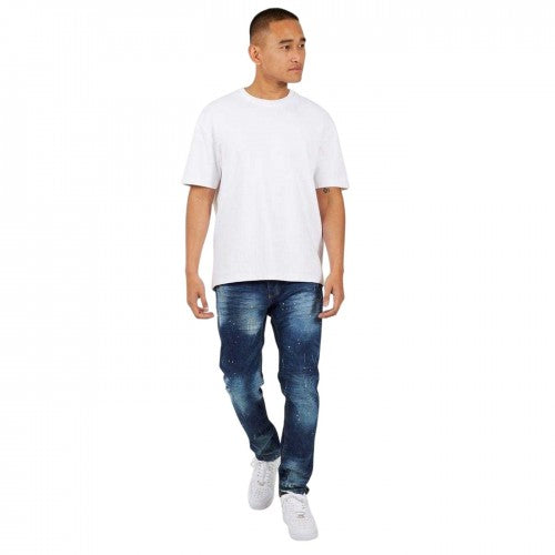 Front - Brave Soul Mens Cotton Splat Skinny Jeans