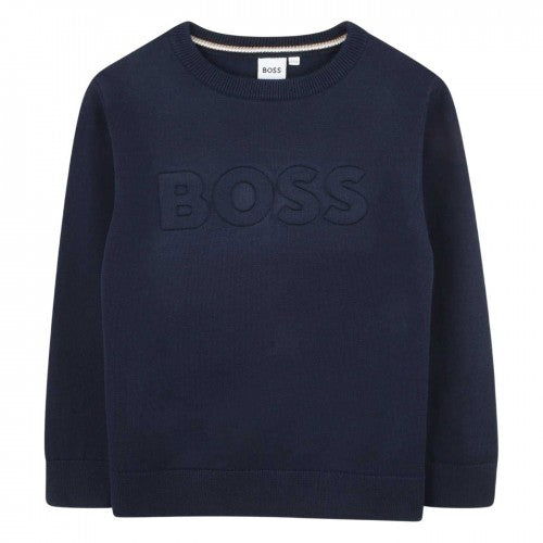 Front - Boss Childrens/Kids Logo Crew Neck Sweatshirt
