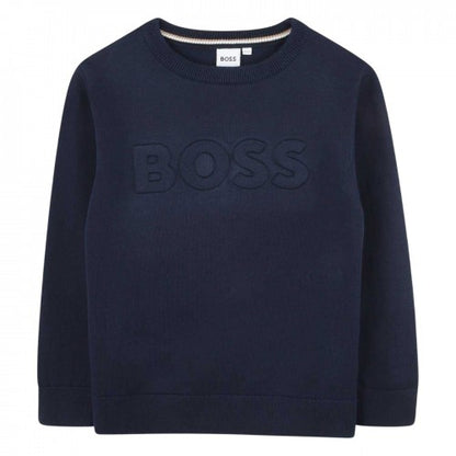 Front - Boss Childrens/Kids Logo Crew Neck Sweatshirt