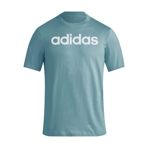 Front - Adidas Mens Essentials Linear Embroidered Logo T-Shirt