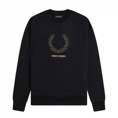Front - Fred Perry Mens Embroidered Logo Sweatshirt