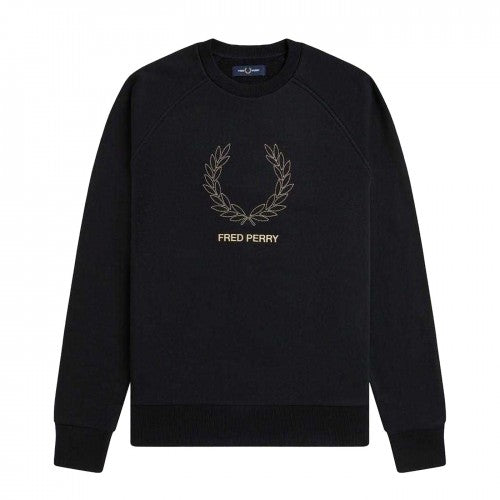 Front - Fred Perry Mens Embroidered Logo Sweatshirt