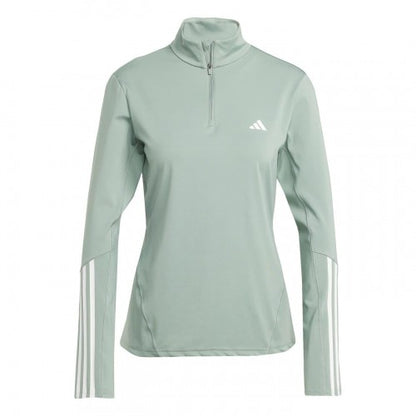Front - Adidas Womens/Ladies Hyperglam Zip Neck Gym Top