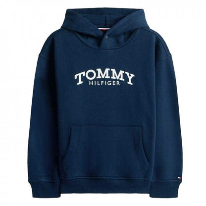 Front - Tommy Hilfiger Childrens/Kids Logo Hooded Drawstring Hoodie