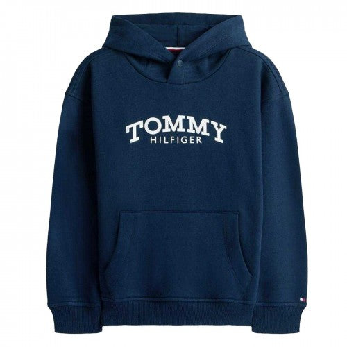 Front - Tommy Hilfiger Childrens/Kids Logo Hooded Drawstring Hoodie