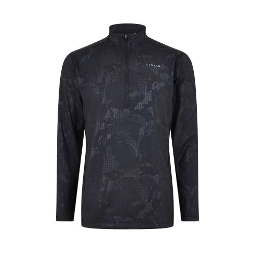 Front - Gym King Mens Camo Funnel Neck Top