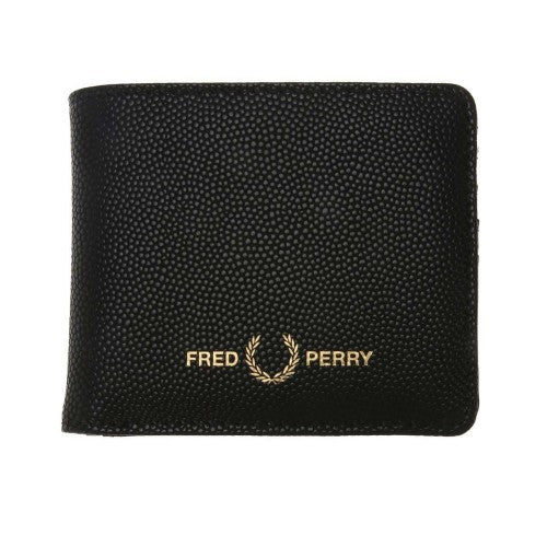Front - Fred Perry Mens Scotch Grain Leather Wallet