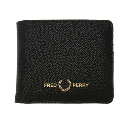 Front - Fred Perry Mens Scotch Grain Leather Wallet