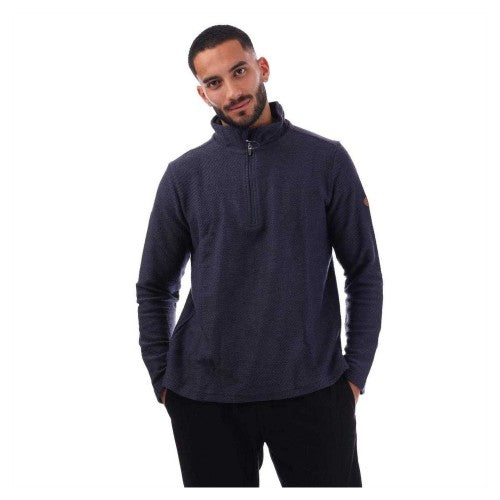 Front - Trespass Mens Textured Knit Half Zip Fleece Top
