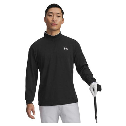 Front - Under Armour Mens Matchplay Quarter Zip Fleece Top