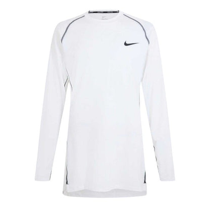 Front - Nike Mens Pro Contrast Slim Raglan Base Layer Top