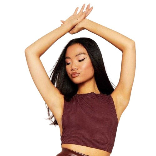 Front - Missy Empire Womens/Ladies Ribbed Crop Top