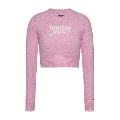 Front - Tommy Jeans Womens/Ladies Cropped Slim Jumper