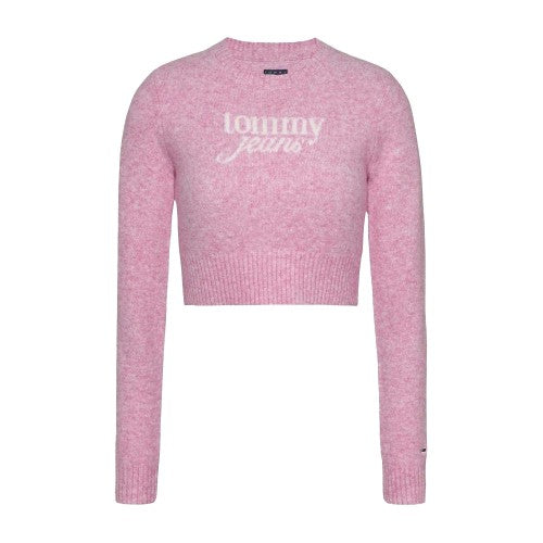 Front - Tommy Jeans Womens/Ladies Cropped Slim Jumper