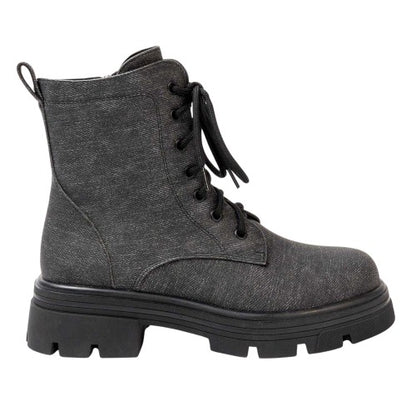 Front - Miso Womens/Ladies Bella Low Block Heel Biker Boots