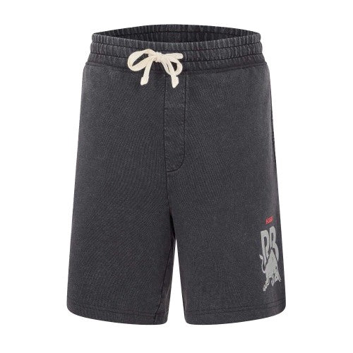 Front - Hugo Mens Washed Elasticated Waist Relaxed Fit Sweat Shorts