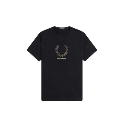 Front - Fred Perry Mens Wreath Logo Regular T-Shirt