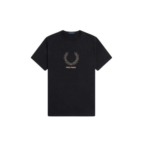 Front - Fred Perry Mens Wreath Logo Regular T-Shirt