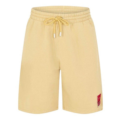 Front - Off White Unisex Adult Relaxed Fit Sweat Shorts