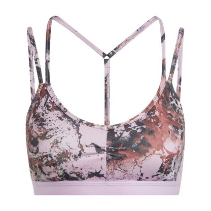 Front - Adidas Womens/Ladies Marble Spaghetti Strap Sports Bra