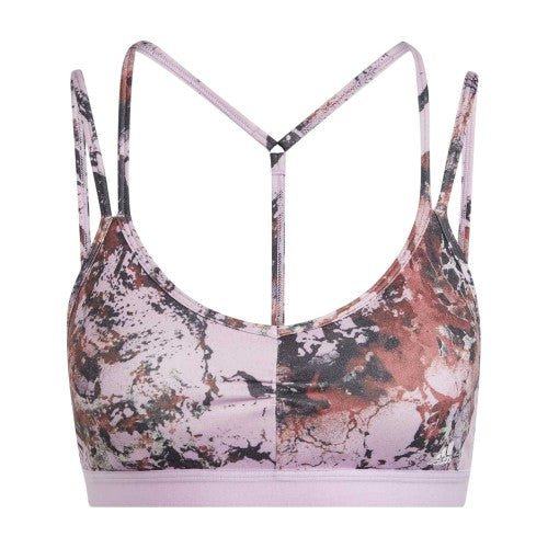 Front - Adidas Womens/Ladies Marble Spaghetti Strap Sports Bra