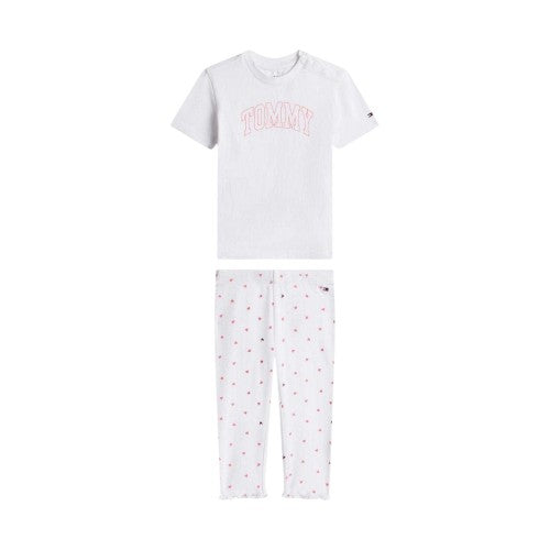 Front - Tommy Hilfiger Baby Girls Hearts Top And Leggings Set